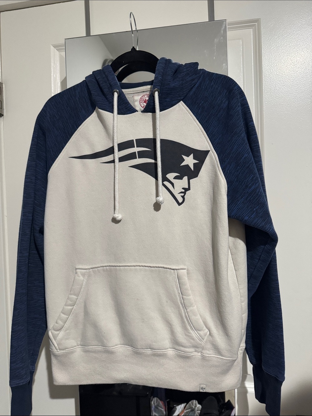 Men's Pullover Hoodie - Navy & Cream with Team Logo
